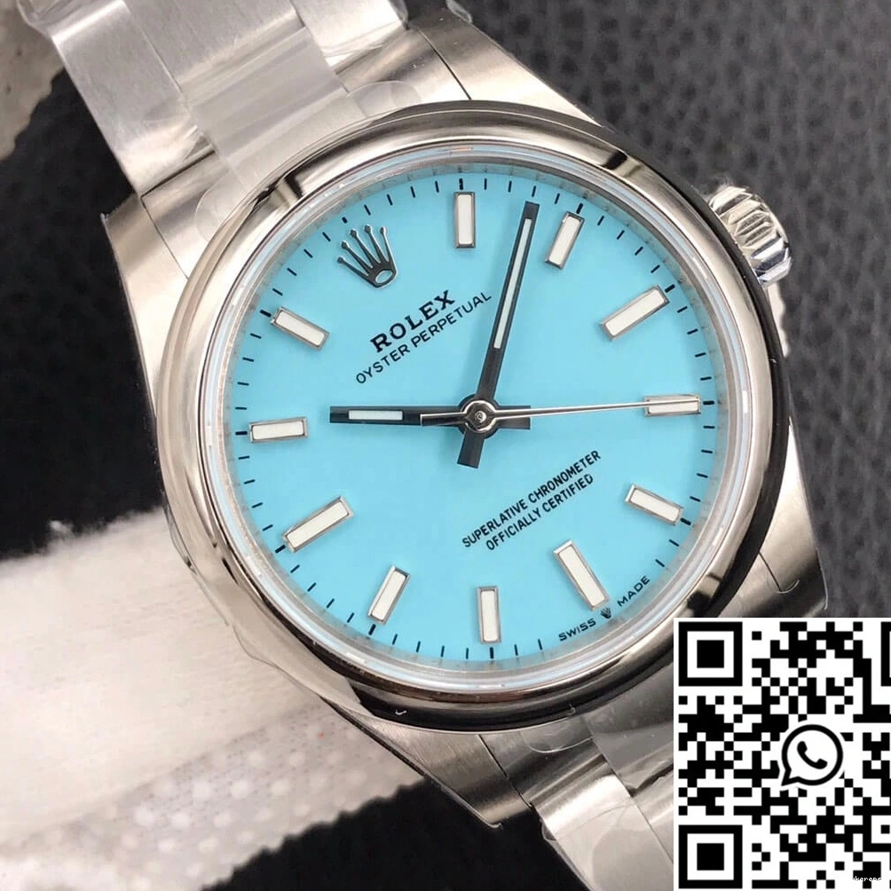 Oyster EW Rolex Turquoise Blue M277200-0007 Dial Factory Perpetual 31MM 0308